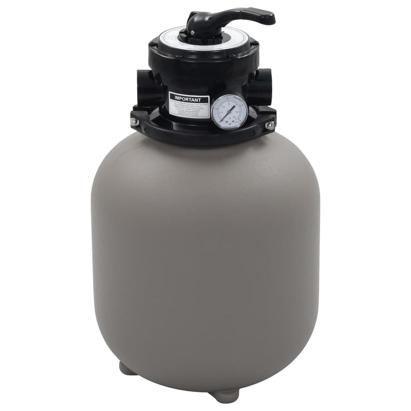 Pool Sand Filter with 4 Position Valve Gray 1.4"