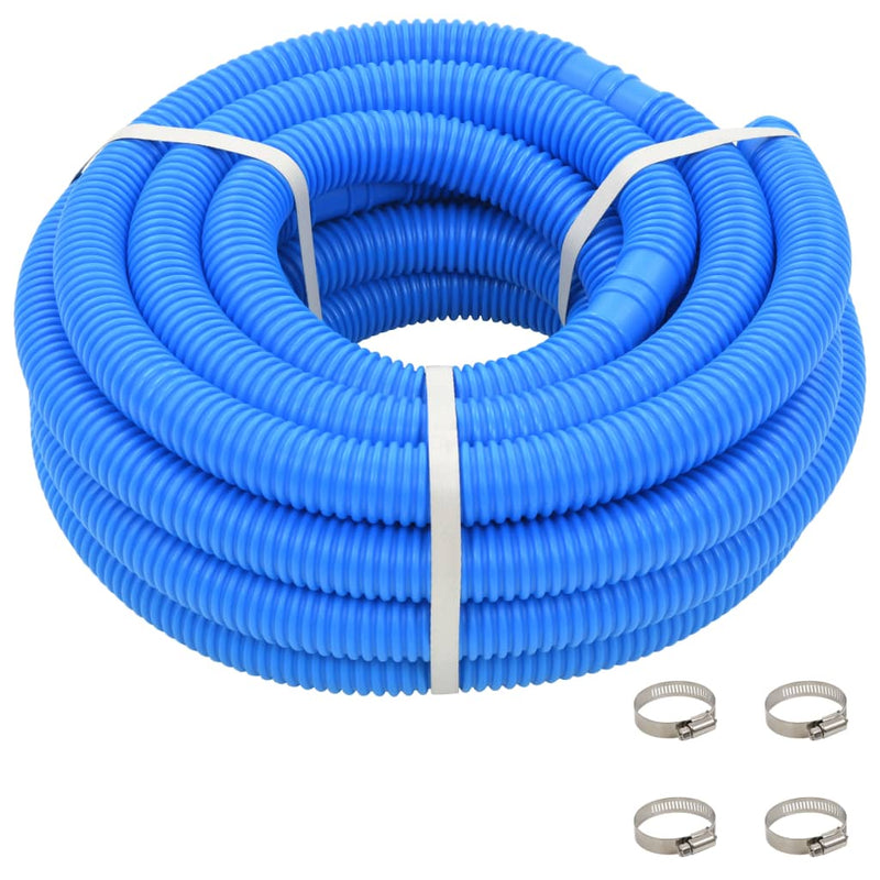 Pool Hose with Clamps Blue 1.4" 39.3'