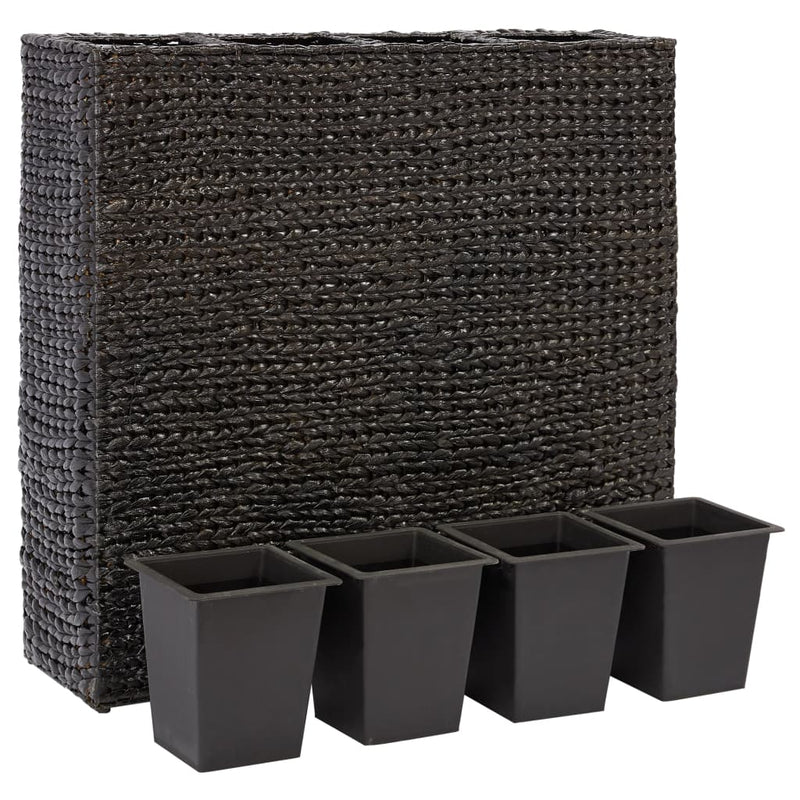 Garden Raised Bed with 4 Pots Water Hyacinth Black