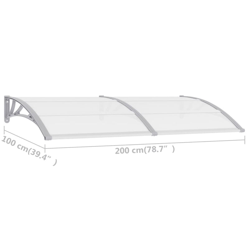 Door Canopy Gray 78.7"x39.4" PC