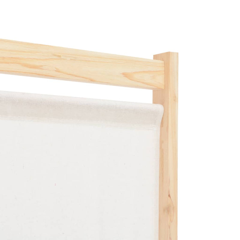 4-Panel Room Divider Cream 62.9"x66.9"x1.6" Fabric