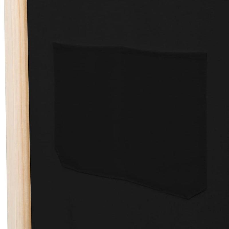 5-Panel Room Divider Black 78.7"x66.9"x1.6" Fabric
