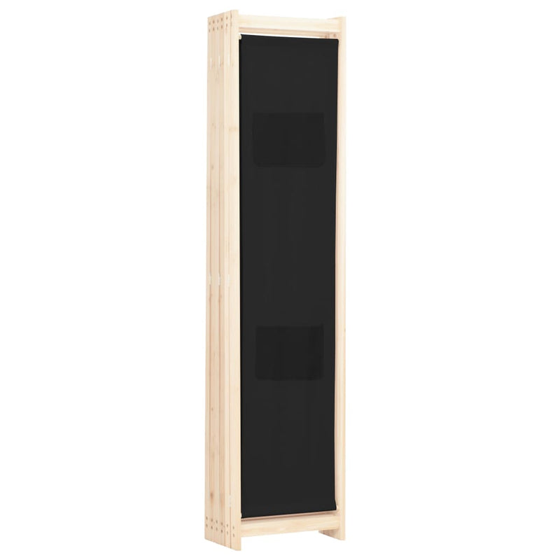 6-Panel Room Divider Black 94.5"x66.9"x1.6" Fabric