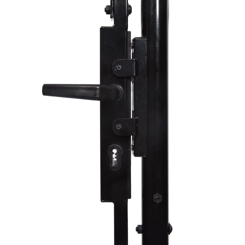 Double Door Fence Gate with Spear Top 118.1"x59.1"