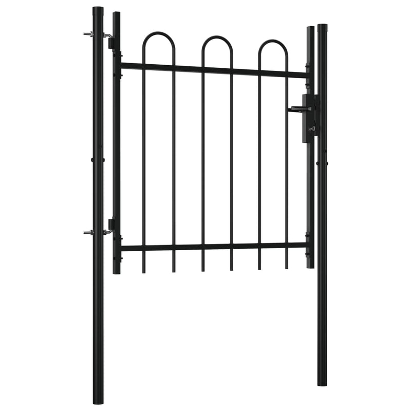 Single Door Fence Gate with Hoop Top 39.4" x 29.5"