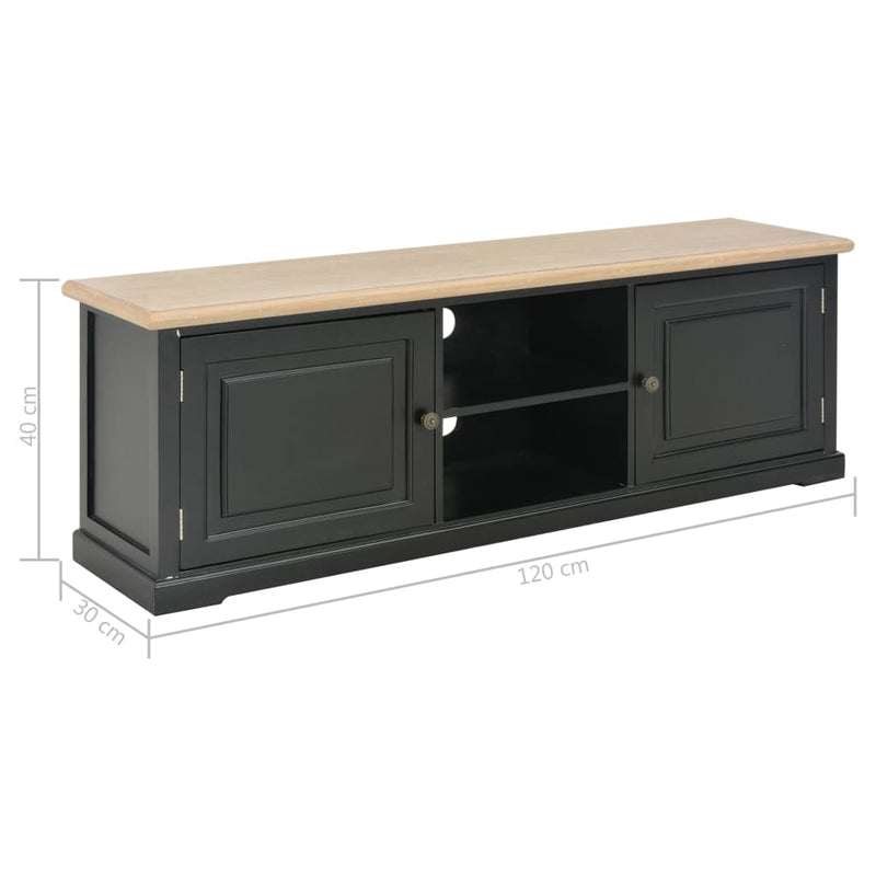 TV Cabinet Black 47.2"x11.8"x15.7" Wood