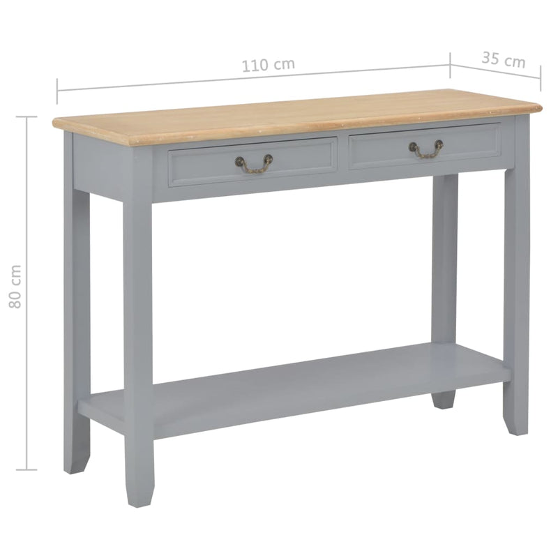 Console Table Gray 43.3"x13.7"x31.4" Wood
