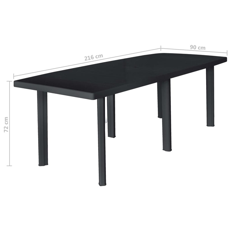 Patio Table Anthracite 85"x35.4"x28.3" Plastic
