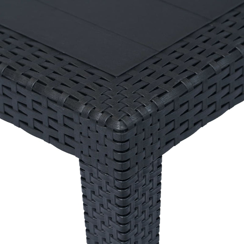 Patio Table Anthracite 59"x35.4"x28.3" Plastic Rattan Look