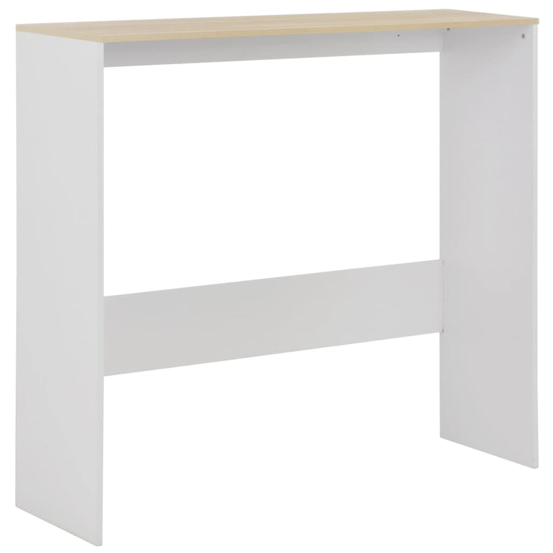 Bar Table with 2 Table Tops White and Oak 51.18"x15.75"x47.24"
