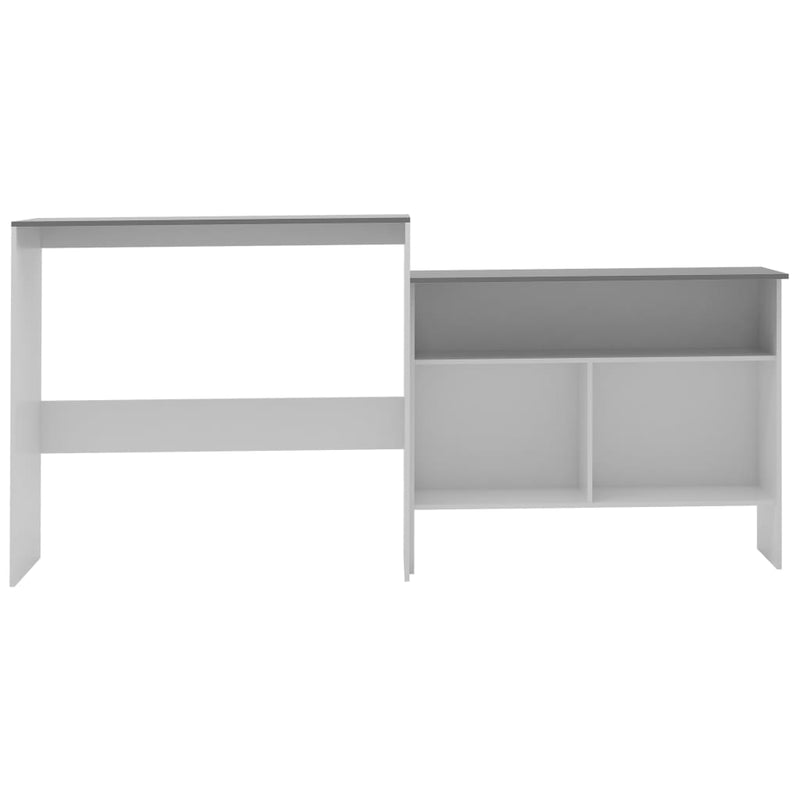 Bar Table with 2 Table Tops White and gray 51.18"x15.75"x47.24"