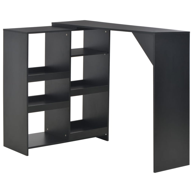 Bar Table with Moveable Shelf Black 54.3"x15.4"x43.3"