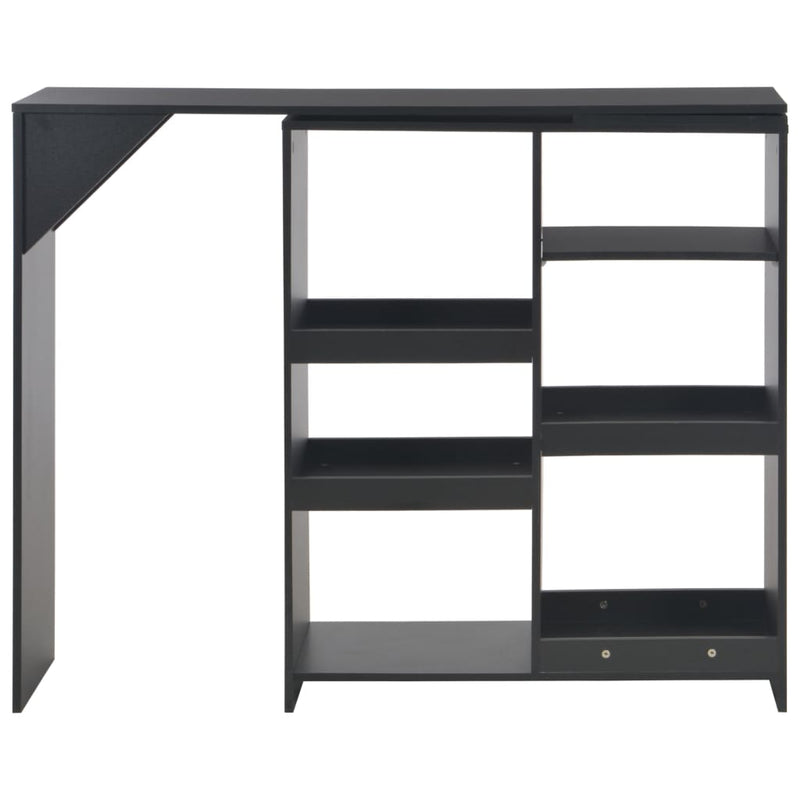 Bar Table with Moveable Shelf Black 54.3"x15.4"x43.3"