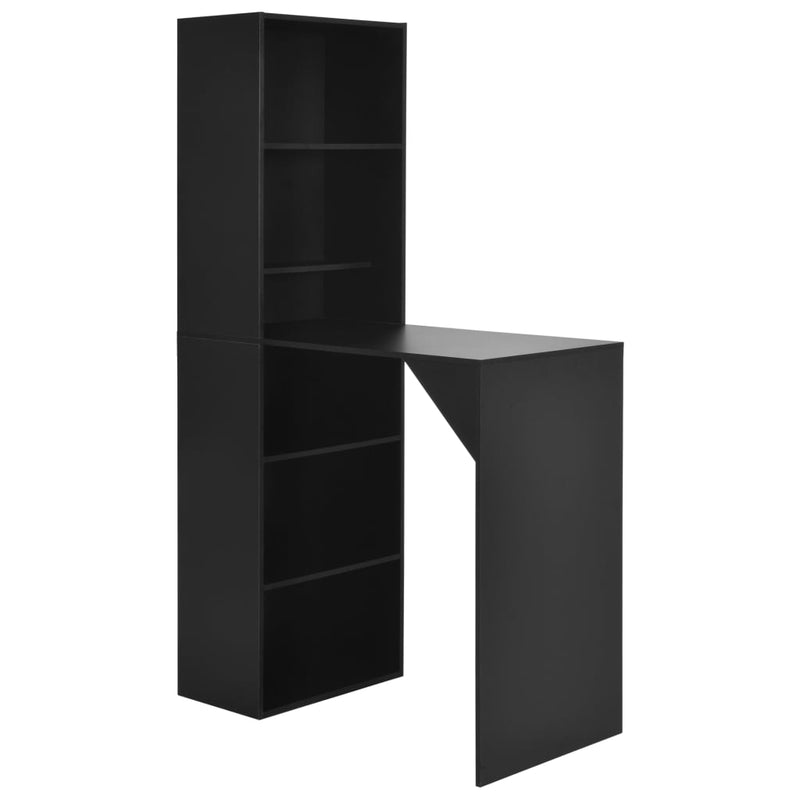 Bar Table with Cabinet Black 45.28"x23.23"x78.74"