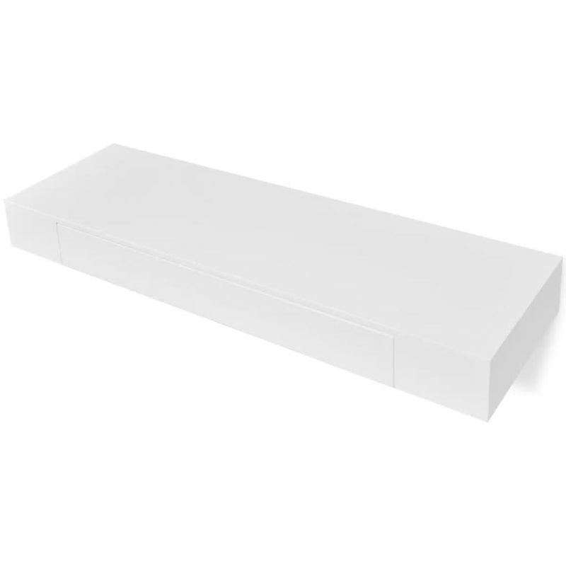 Floating Wall Shelves with Drawers 2 pcs White 31.5"