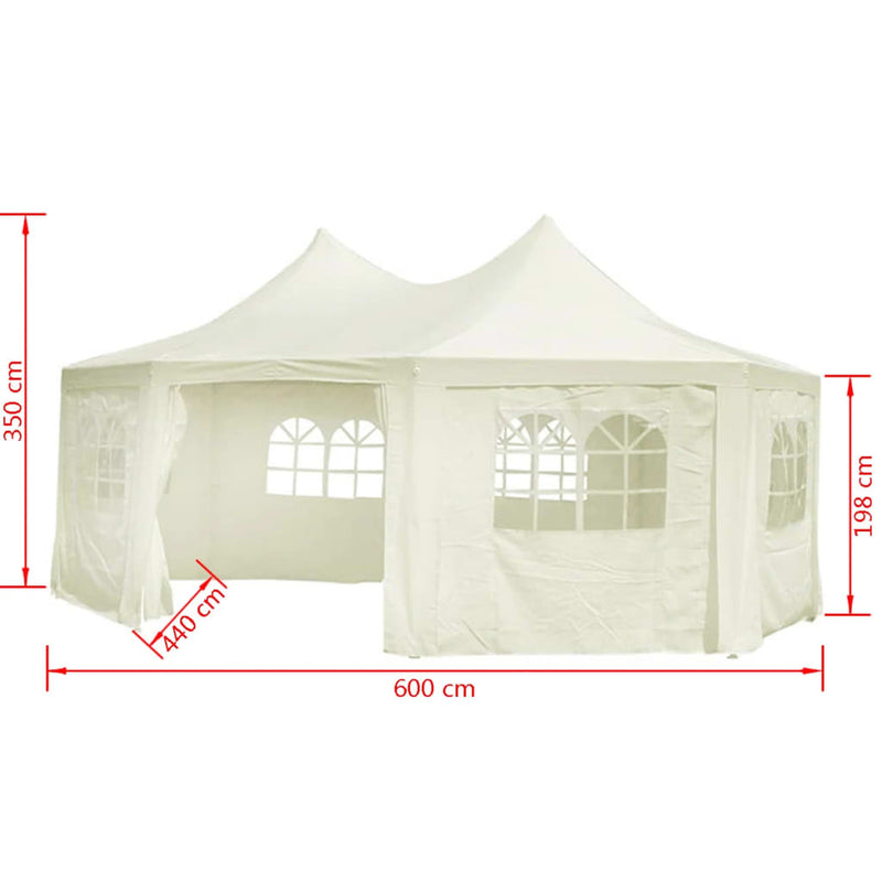 Octagonal Party Tent Cream White 20' x 15' x 12'