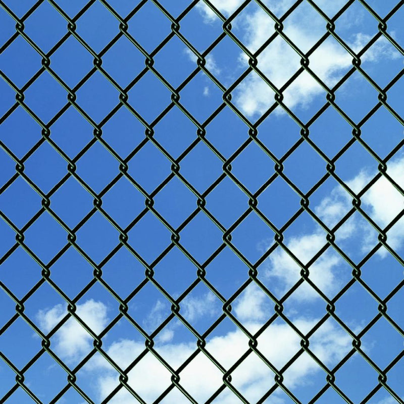 Chain Link Fence with Posts Steel 2' 7"x49' 2" Green