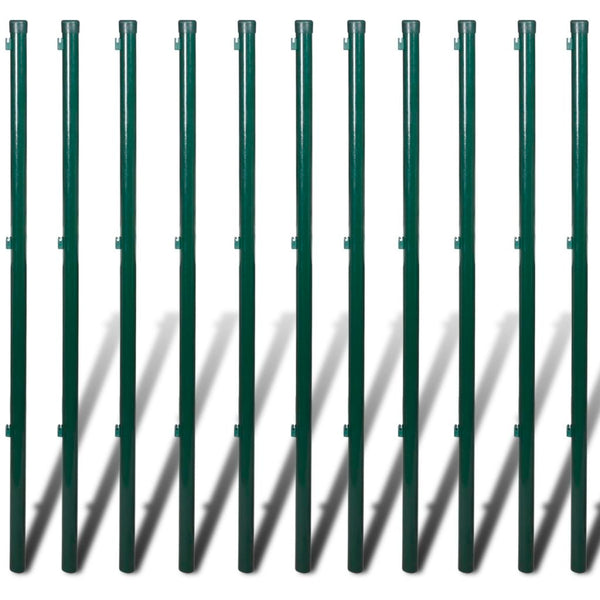 Chain Link Fence with Posts Steel 2' 7" x 82' Green