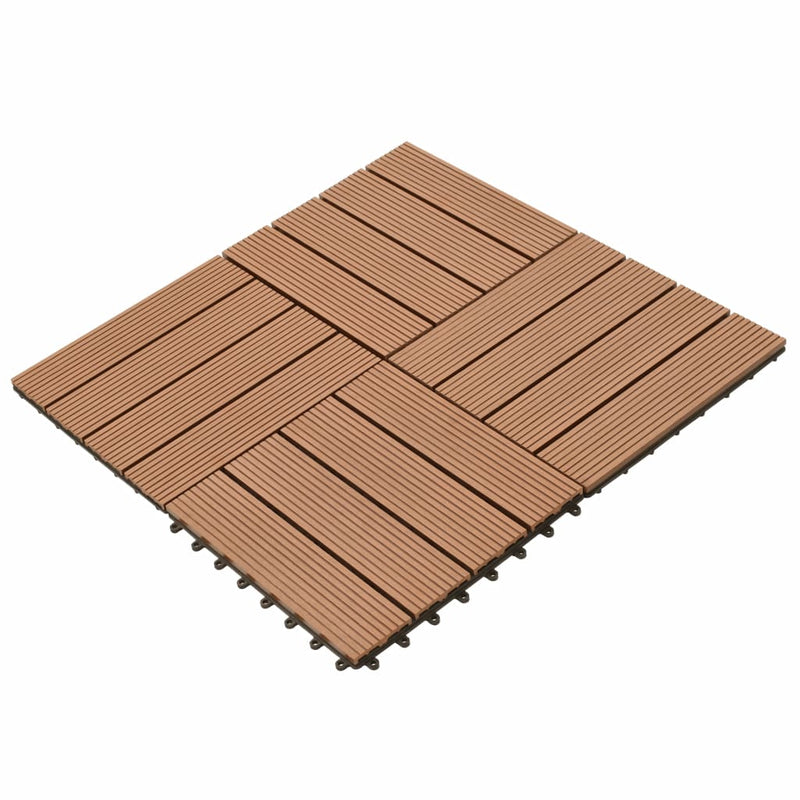 WPC Tiles 11.8"x11.8" 11 pcs 11 ftÂ² Brown