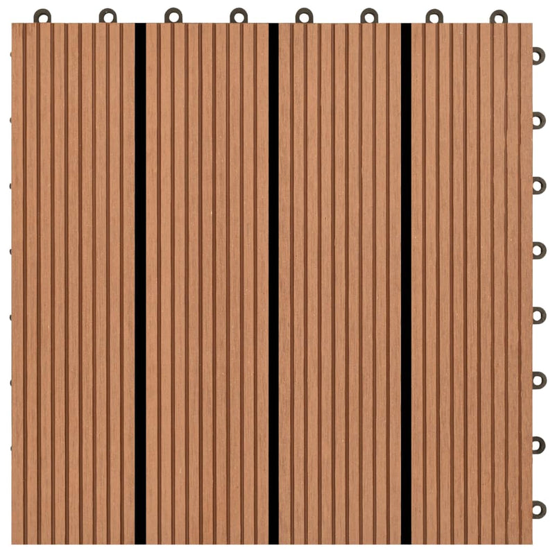 WPC Tiles 11.8"x11.8" 11 pcs 11 ftÂ² Brown