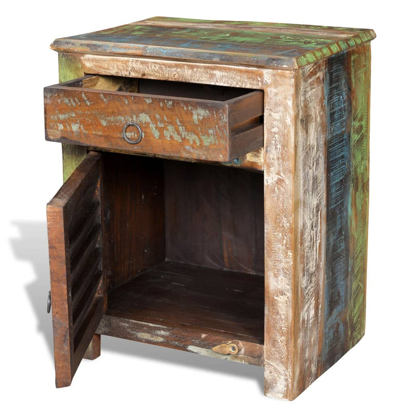 End Table with 1 Drawer 1 Door Reclaimed Wood