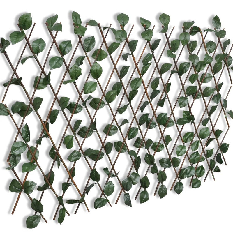 Willow Trellis Fence 5 pcs with Artificial Leaves 70.8"x35.4"