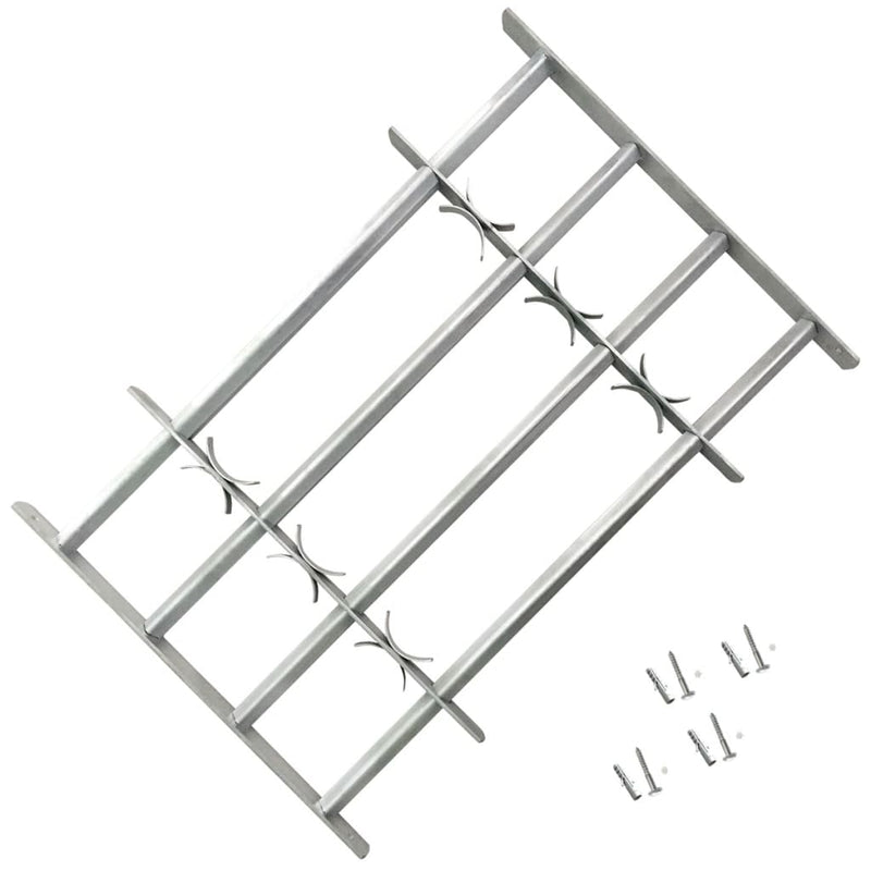 Adjustable Security Grille for Windows with 4 Crossbars 19.7"-25.6"