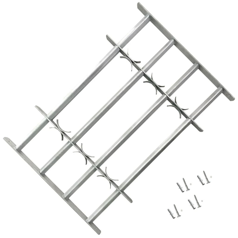 Adjustable Security Grille for Windows with 4 Crossbars 27.6"-41.3"