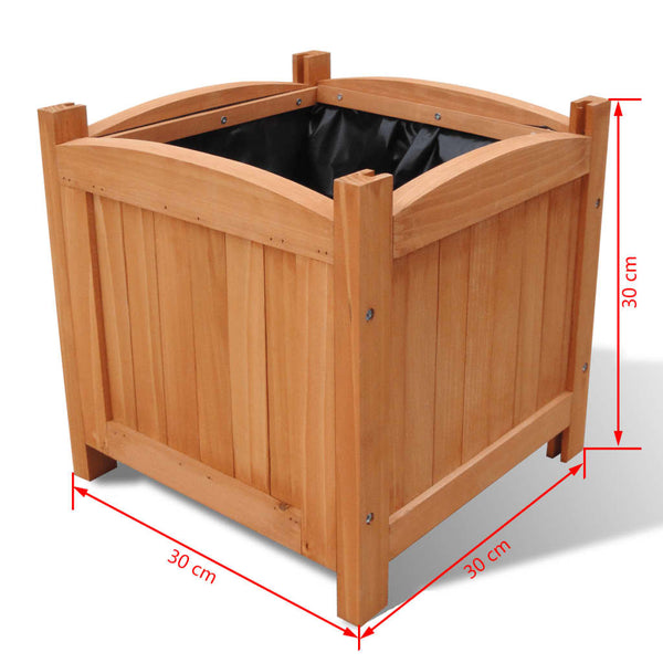 Wooden Raised Bed 11.8" x 11.8" x 11.8" Set of 2