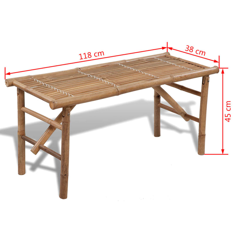 Folding Patio Bench 46.5" Bamboo