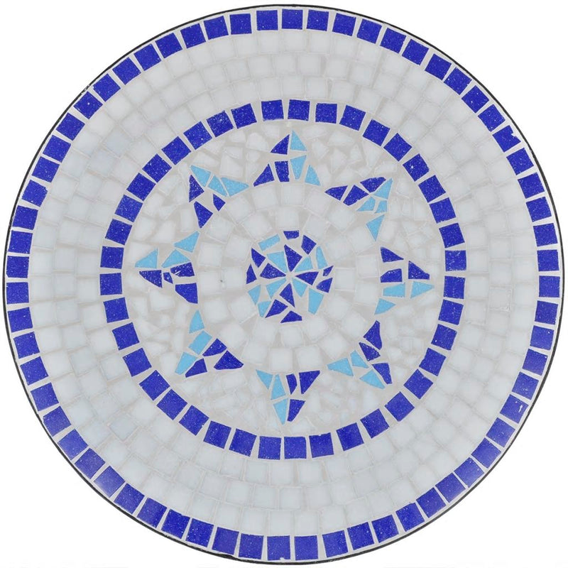 Bistro Table Blue and White 23.6" Mosaic