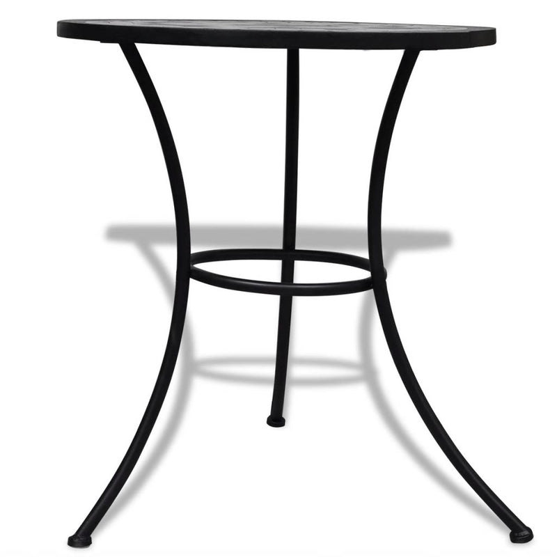 Bistro Table Black and White 23.6" Mosaic