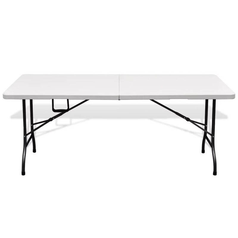 Folding Patio Table White 70.9"x29.5"x29.1" HDPE