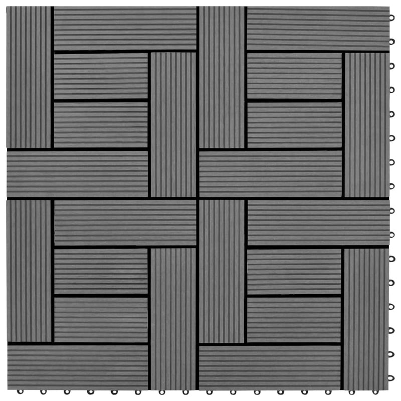 Gray 11 pcs 11.8"x11.8" Decking Tiles WPC 11 ftÂ²