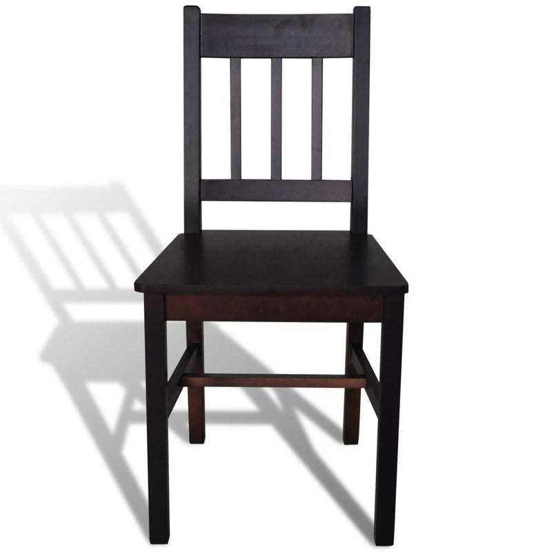 Dining Chairs 6 pcs Dark Brown Pinewood