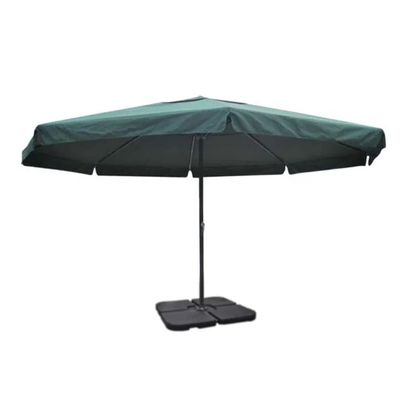 Aluminum Umbrella with Portable Base Green