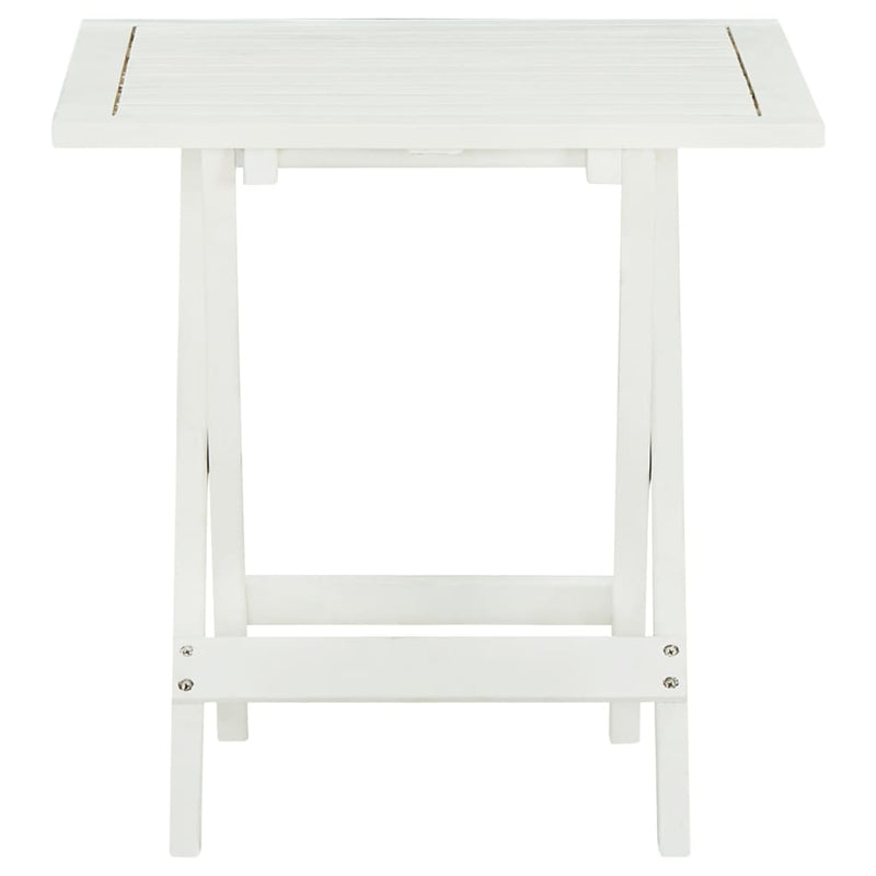Bistro Table White 18.1"x18.1"x18.5" Solid Acacia Wood