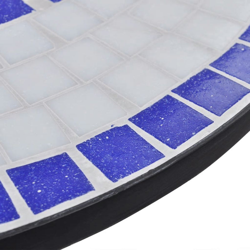 3 Piece Bistro Set Ceramic Tile Blue and White