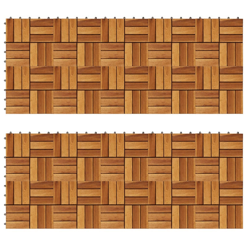 Decking Tiles 11.8"x11.8" Acacia Set of 20