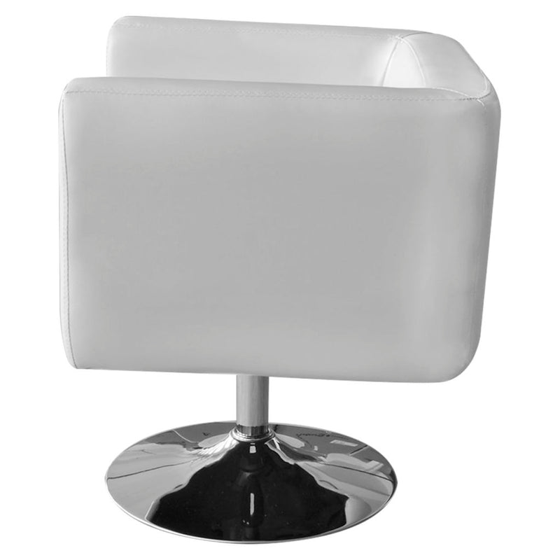 Armchair with Chrome Base White Faux Leather