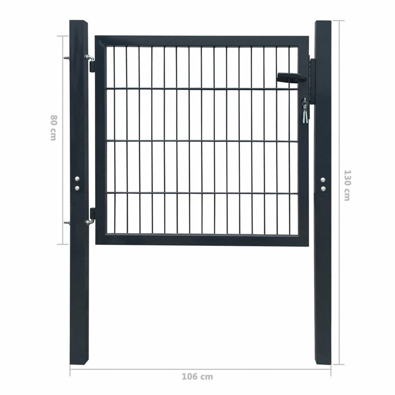 2D Fence Gate (Single) Anthracite Gray 41.7" x 51.2"