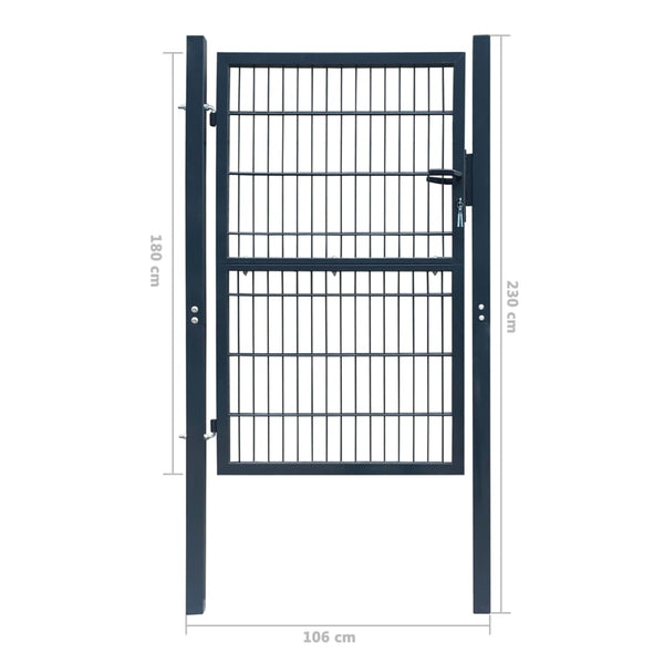 2D Fence Gate (Single) Anthracite Gray 41.7" x 90.6"