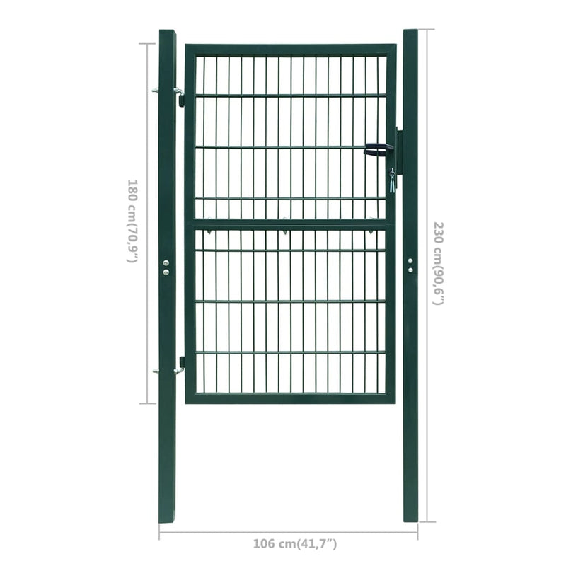 2D Fence Gate (Single) Green 41.7" x 90.6"