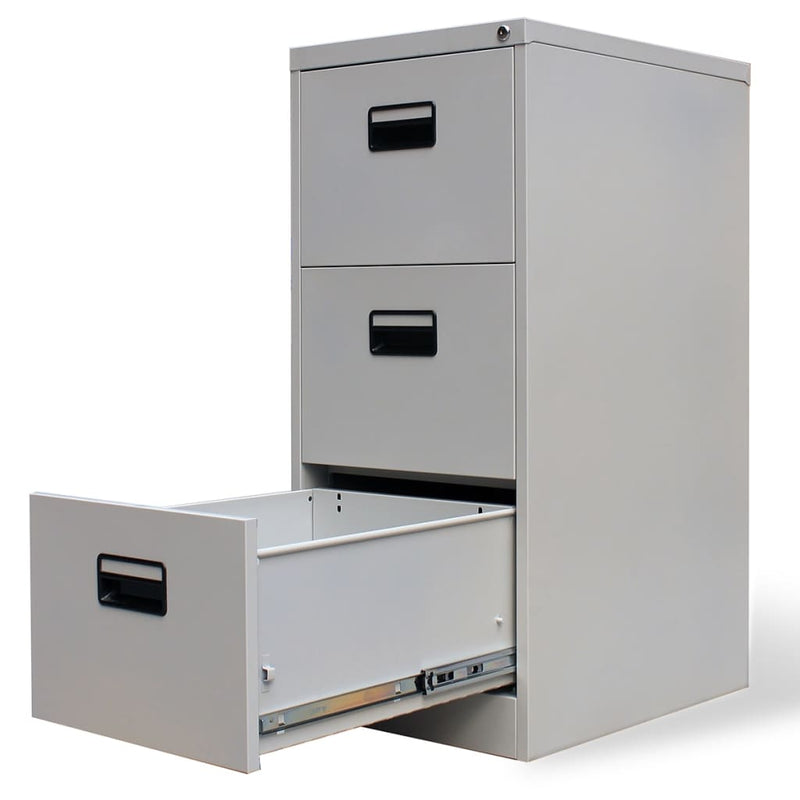 File Cabinet with 3 Drawers Gray 40.4" Steel