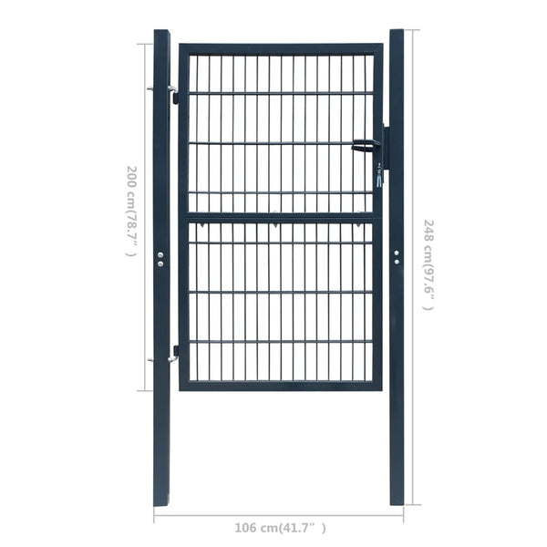Fence Gate Steel 41.7"x97.6" Anthracite