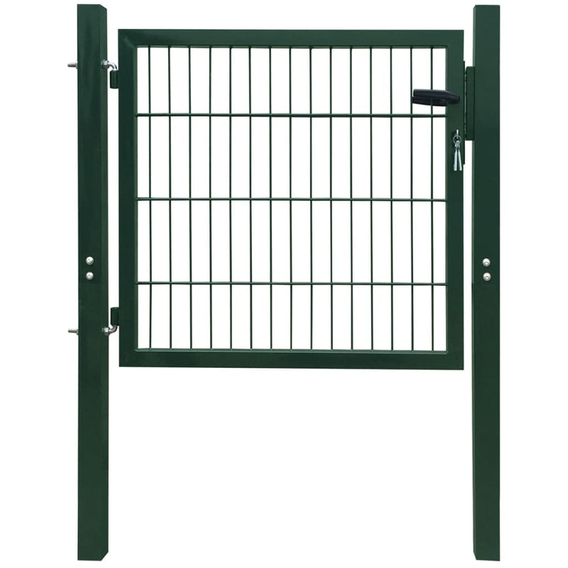 Fence Gate Steel Green 41.3"x59.1"
