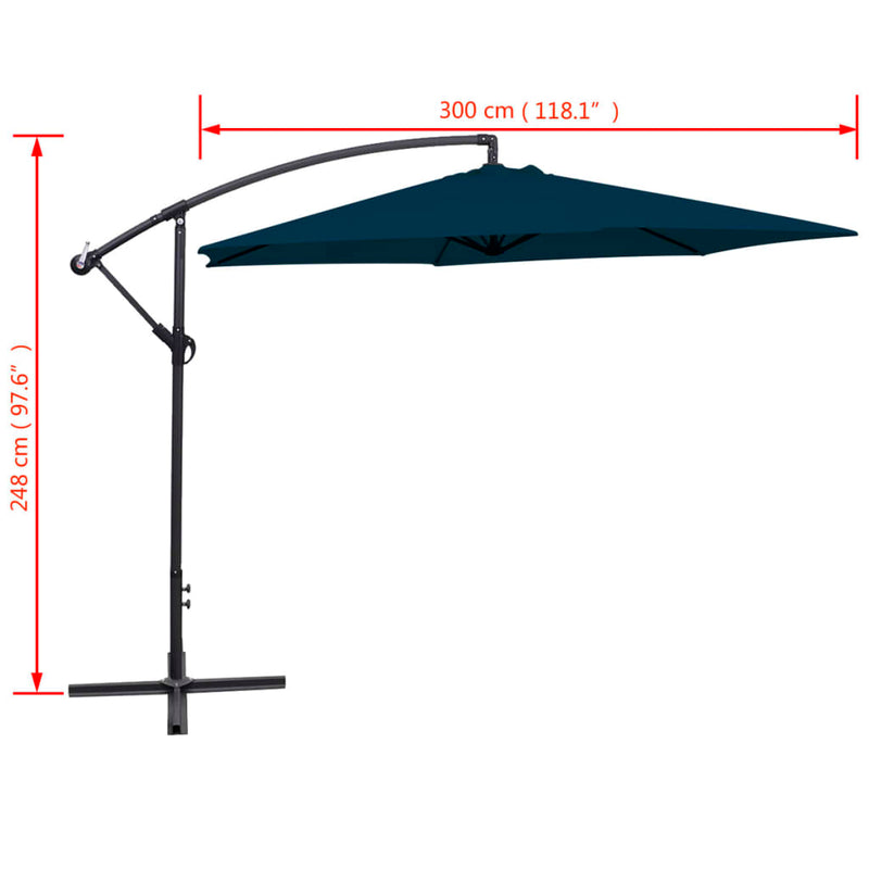 Cantilever Umbrella 118.1" Blue