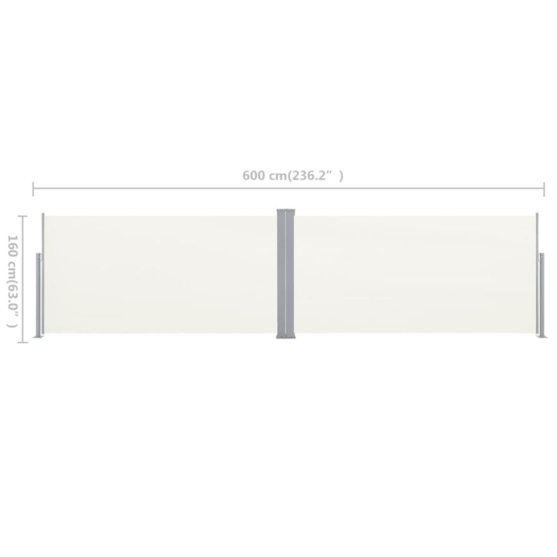Retractable Side Awning 63"x236" Cream