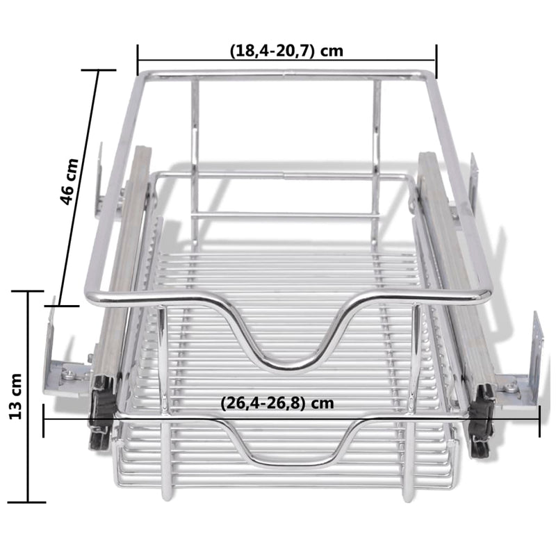Pull-Out Wire Baskets 2 pcs Silver 11.8"
