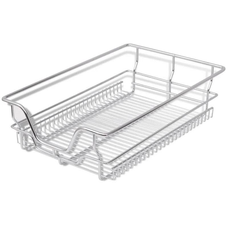 Pull-Out Wire Baskets 2 pcs Silver 15.7"